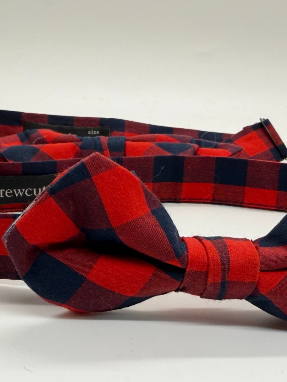 .Crew Crewcuts Boys Bow Tie Lot 3 Red Navy Check & Tartan Plaid S/M L/XL